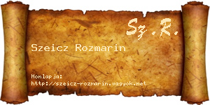 Szeicz Rozmarin névjegykártya
